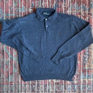 Polo Ralph Lauren Men’s Large 100% Lambswool Popover Sweater